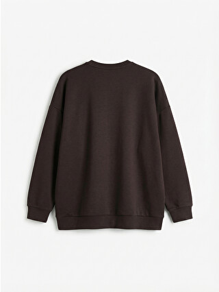 KOOR SPORT Kahverengi Soft Touch Oversize Kadın Sweatshirt