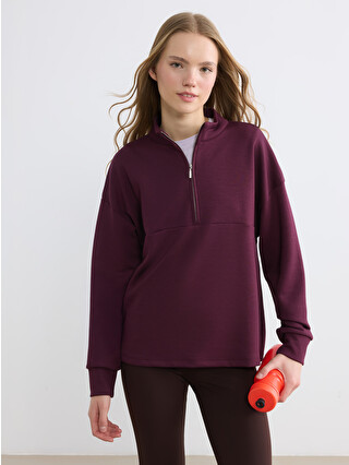 KOOR SPORT Dik Yaka Soft Touch Oversize Kadın Sweatshirt