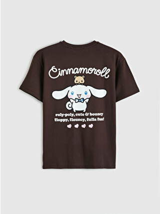 XSIDE Kahverengi Cinnamoroll Baskılı %100 Pamuklu Kadın Tişört