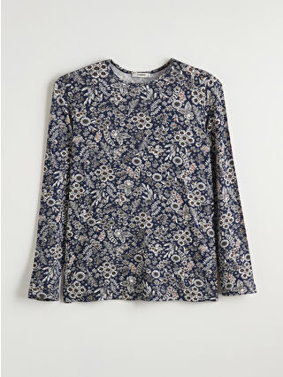 Koyu Lacivert Baskılı