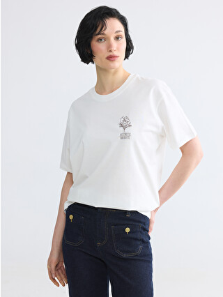 LCW Vision Printed 100% Cotton Women's T-shirt - S6MK54Z8-R9J | LC