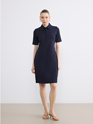 LCW EVERYDAY Polo Collar Mini Dress - S6ML01Z8-R4J | LC Waikiki