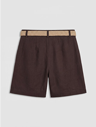 LCW Vision Waist Belted Pleated Women's Shorts - S6ML37Z8-ZNT | LC