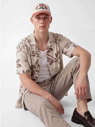 XSIDE Relax Fit Resort Collar Patterned Men's Shirt - S6MY74Z8-LQB