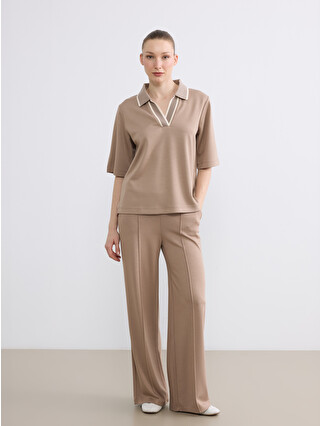 LCW EVERYDAY Polo Yaka Soft Touch Kadın Tişört - S6N274Z8-GUH | LC