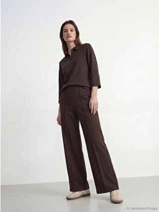 LCW Modest High-Waisted Wide-Leg Trousers - S6N421Z8-HMK | LC Waikiki