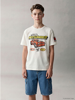 LCW Kids Crew Neck Hot Wheels Printed Boys' T-shirt - S6N537Z4-R9J