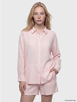 XSIDE Oversize Muslin Women's Shirt - S6NA44Z8-2FS | LC Waikiki