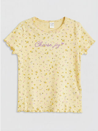 Açık Sarı Baskılı