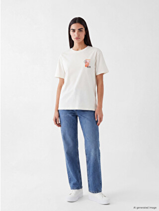 LCW Vision Tokyo Printed 100% Cotton Women's T-shirt - S6NL60Z8