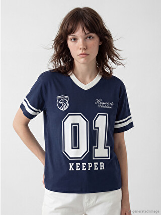XSIDE Woman Navy T-shirt - S6O150Z8-8N4 | LC Waikiki
