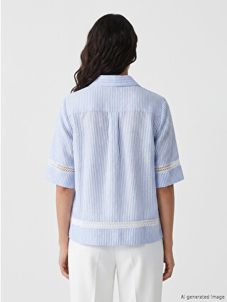 LCW EVERYDAY Striped Ajur Detailed Women's Shirt - S6O651Z8-LEN