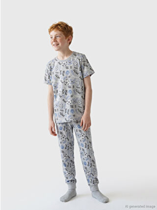 Gri Melanj Baskılı