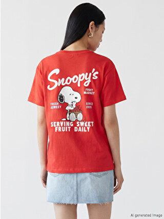 XSIDE Snoopy Printed 100% Cotton Women's T-shirt - S6C186Z8-VW8
