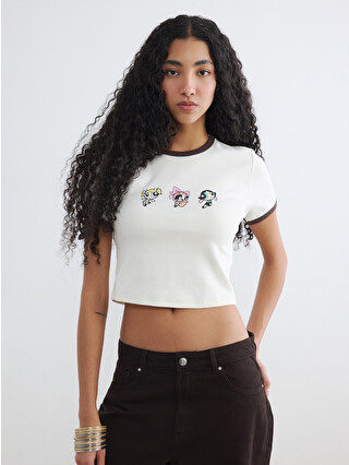 XSIDE Powerpuff Girls Baskılı Kadın Crop - S6A193Z8-YG7 | LC Waikiki