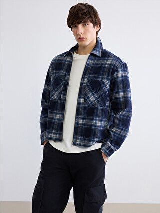 XSIDE Relaxed Fit Plaid Men's Flannel Overshirt Jacket - S6C250Z8