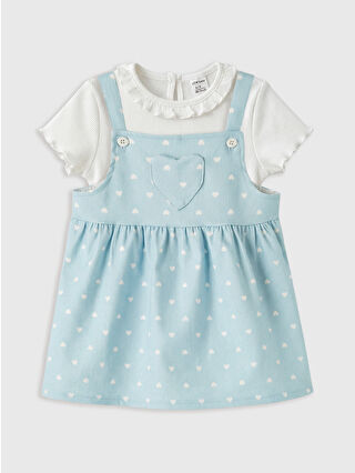 Açık Mavi Baskılı