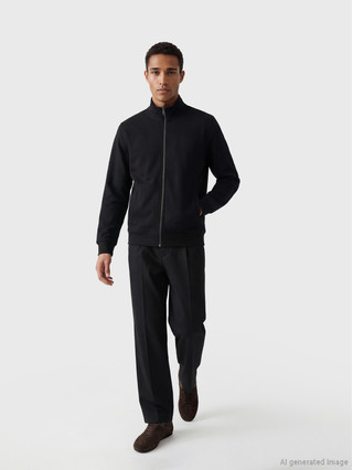 LCW Vision Mock Neck Men's Zippered Sweatshirt - S6E506Z8-CVL | LC
