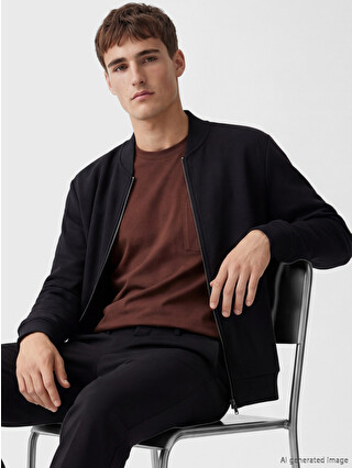 LCW Vision Men's Mock Neck Zip-Up Sweatshirt - S6D521Z8-KUA | LC