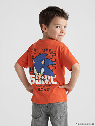 はぁびぃページ LCW Kids Bisiklet Yaka Sonic Baskılı Erkek Çocuk Tişört - S6D526Z1