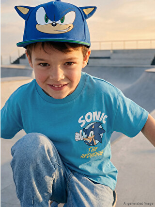 LCW Kids Crew Neck Sonic Printed Boys' T-shirt - S6A528Z1-H4R | LC
