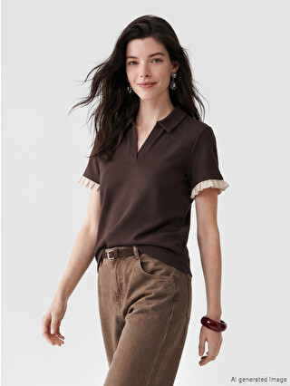 LCW Comfort Woman Brown T-shirt - S6C681Z8-HMK | LC Waikiki