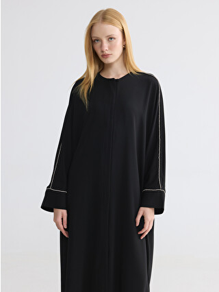 LCW Modest Crew Neck Oversize Crepe Women's Abaya - S6E689Z8-CVL