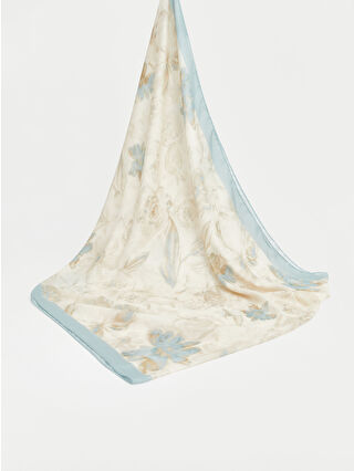 Açık Mavi Baskılı