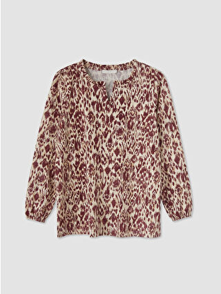 Açık Bordo Baskılı