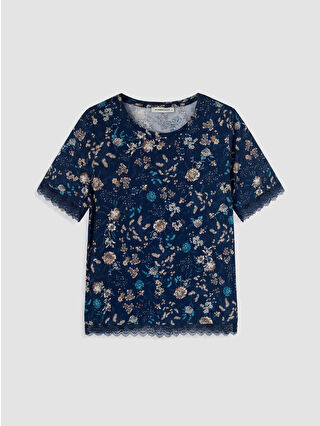 Açık Lacivert Baskılı