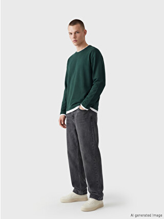 XSIDE Crew Neck Layered Look Men's Sweatshirt - S6F939Z8-1SJ | LC