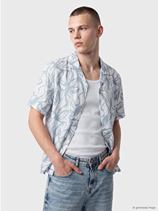 XSIDE Relax Fit Patterned Poplin Men's Shirt - S6P020Z8-LQQ | LC