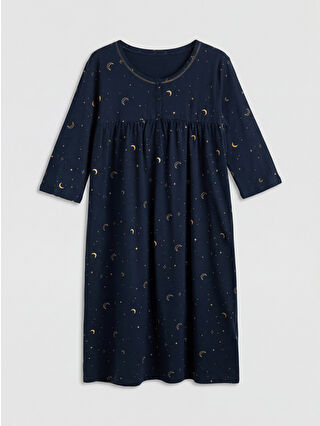 Açık Lacivert Baskılı