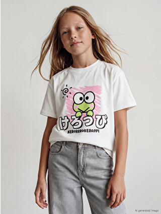 LCW Kids Kerokerokeroppi Printed Girls' T-shirt - S6Q242Z4-FES