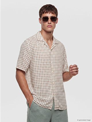 LCW Vision Regular Fit Patterned Viscose Men's Shirt - S6Q382Z8