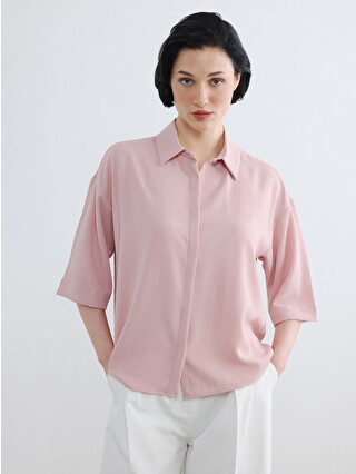 LCW Vision Oversize Dobby Women's Shirt - S6Q573Z8-EDG | LC Waikiki