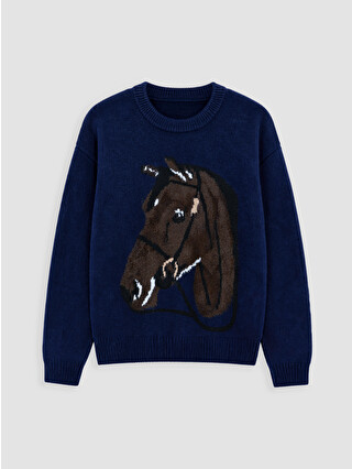 Bleumarin Jacquard