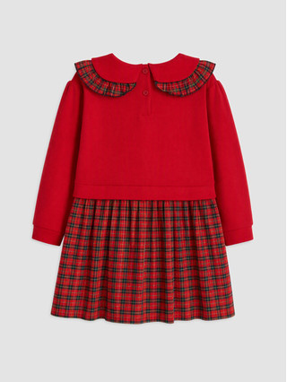 LCW Kids Kırmızı Selanik Ekose Kız Çocuk Elbise - W6EA14Z1-HJY | LCW