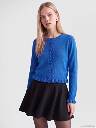 LCW Vision Zippered A Cut Crepe Skirt - W6JH32Z8-CVL | LC Waikiki