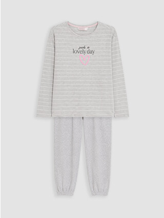 Grey Melange Printed
