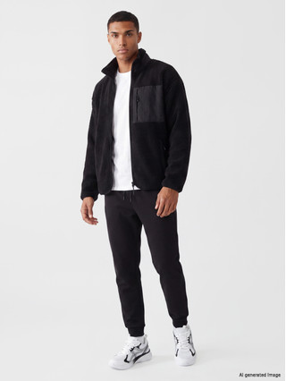 XSIDE ACTIVE Mock Neck Men's Plush Zip-up Sweatshirt - W6I863Z8