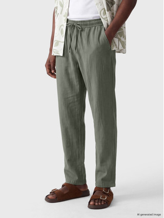 XSIDE Haki Regular Fit Erkek Dokulu Pantolon - S7M943Z8-YAG | LCW