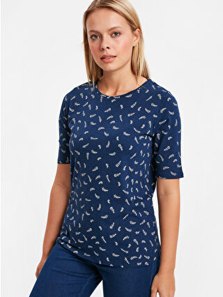 Light Navy Printed