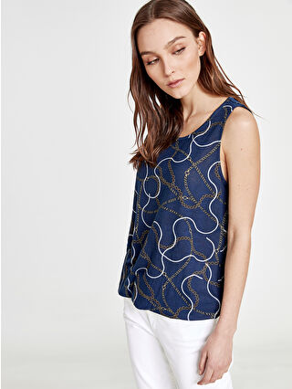 Açık Lacivert Baskılı