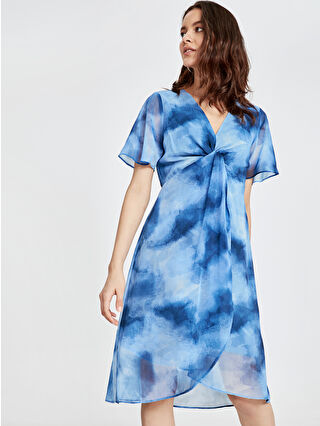 Açık Mavi Baskılı