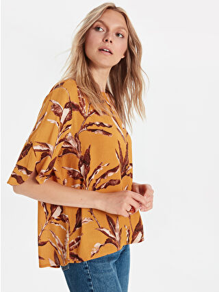 Koyu Sarı Baskılı