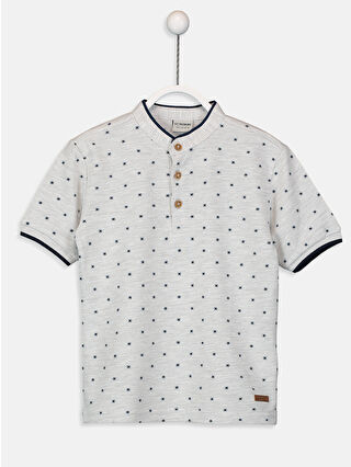 Açık Gri Baskılı