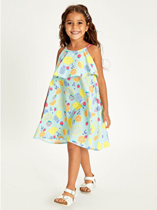 Açık Mavi Baskılı