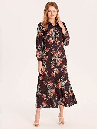 لون بوردو خفيف مطبوع