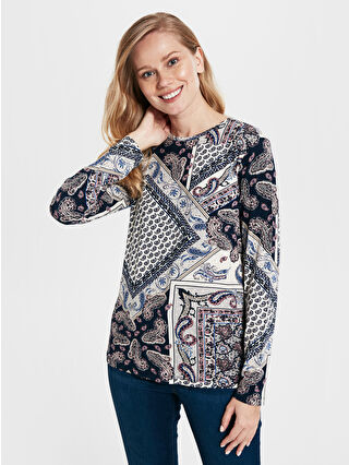 Koyu Lacivert Baskılı